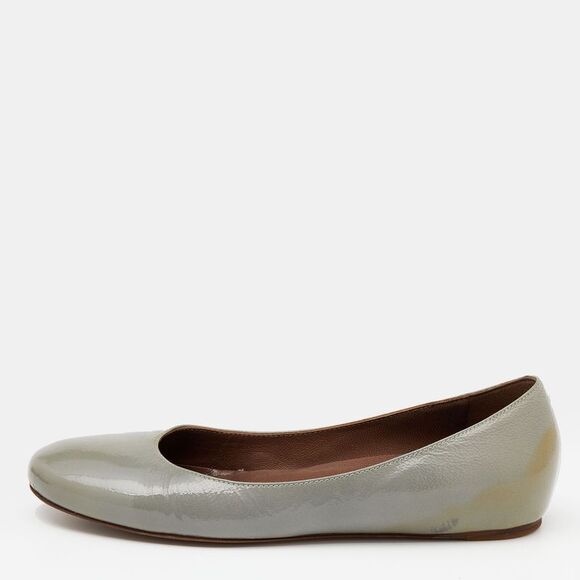 Marni Grey Patent Leather Ballet Flats Size 36.5